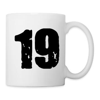 19 Zahl Trikot - Tasse - Weiß - Rechts