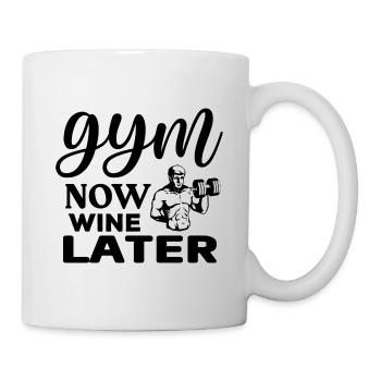 gym now wine later - Mug - white - Right