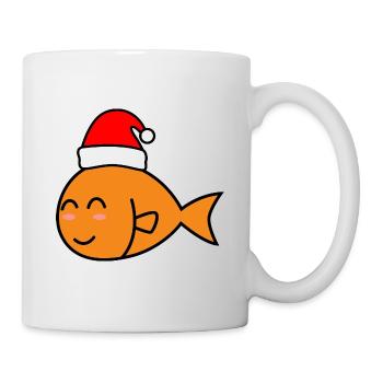 Goldfisch Comic Weihnachten Xmas - Tasse - Weiß - Rechts