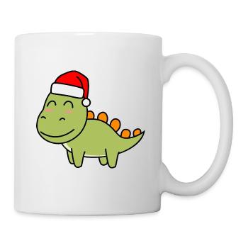 Dinosaur stegosaurus Christmas Xmas - Mug - white - Right