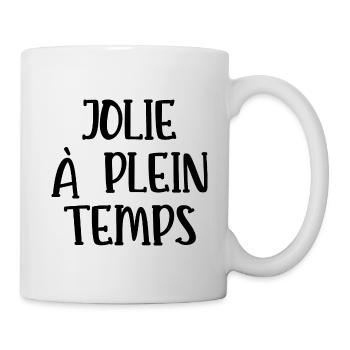 jolie à plein temps - Mug blanc - blanc - Droite