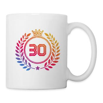 30 Couronne numérique - Mug blanc - blanc - Droite