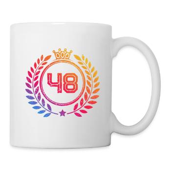 48 Zahl Kranz - Tasse - Weiß - Rechts