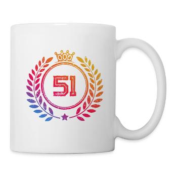 51 Zahl Kranz - Tasse - Weiß - Rechts