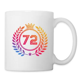 72 Zahl Kranz - Tasse - Weiß - Rechts
