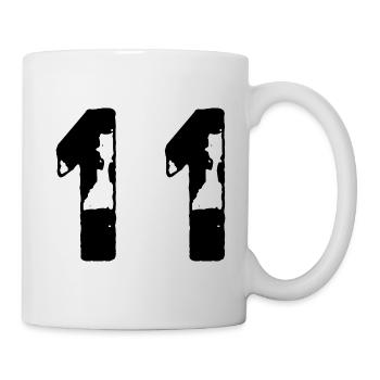11 Zahl Trikot - Tasse - Weiß - Rechts