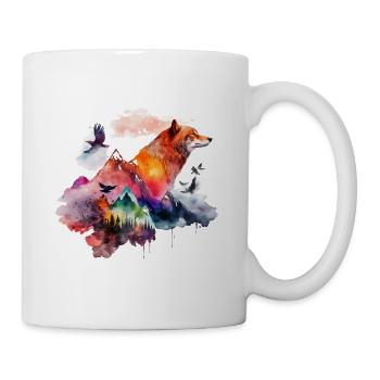 Fox Mountains Animals Gift Art Animal Motif - Mug - white - Right
