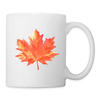 Ahornblatt bunt Herbst Farben Ahorn Baum Wald Warm - Tasse - Weiß - Rechts
