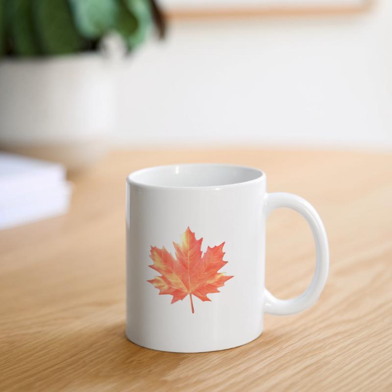 Maple Leaf Couleurs colorées Maple Tree Forest Warm Mug blanc