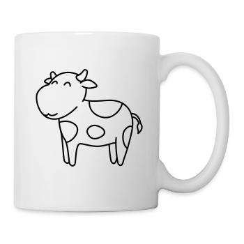 Kuh Comic Tier - Tasse - Weiß - Rechts