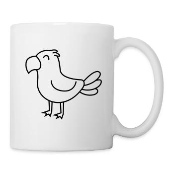 Papagei Comic Tier - Tasse - Weiß - Rechts