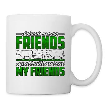 Les animaux sont mes amis je ne mangerai pas mes amis - Mug blanc - blanc - Droite