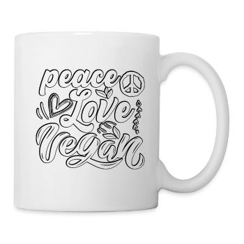 Peace love vegan - Mug - white - Right