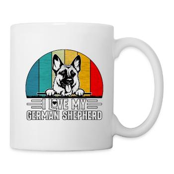 Ich liebe meinen Deutschen Schäferhund - Tasse - Weiß - Rechts