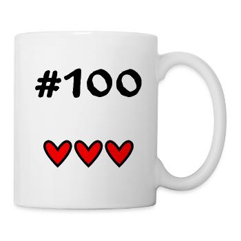 100 JAHRE. 100-jähriges Jubiläum. GEBURTSTAG 100 JAHRE. - Tasse - Weiß - Rechts