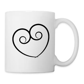 HERZ. HERZ. HEILIGER VALENTINSTAG. LIEBE. LIEBE. HERZ - Tasse - Weiß - Rechts