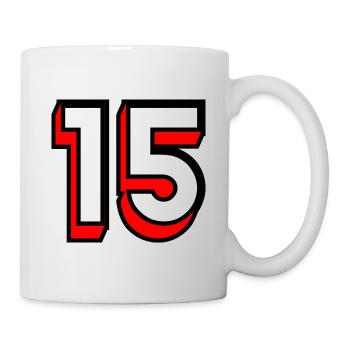 15. 15 JAHRE. 15-jähriges Jubiläum. GEBURTSTAG 15 JAHRE. - Tasse - Weiß - Rechts