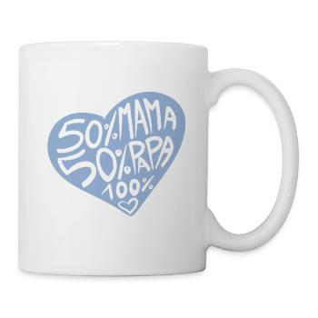 100% Liebe / Junge / Geburt / Mama / Papa / Baby - Tasse - Weiß - Rechts