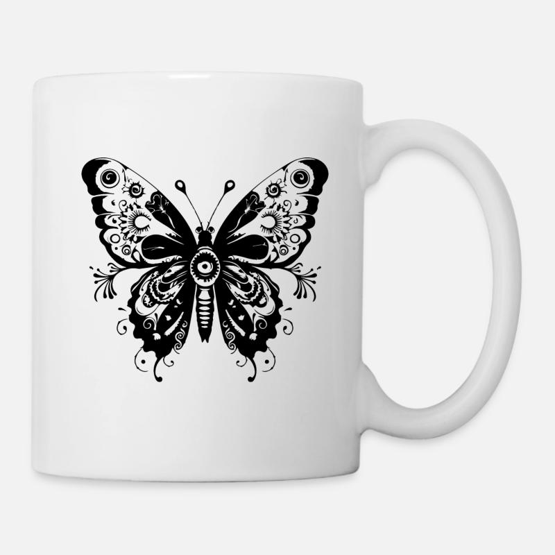 Papillon Mandala Boho - Mug blanc - blanc