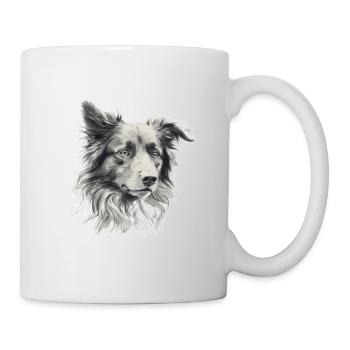 Hund Hunde Gemalt - Tasse - Weiß - Rechts
