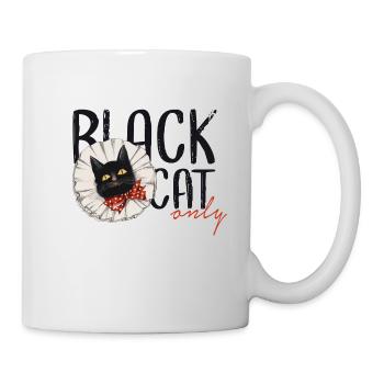 Black cat.Chat noir rétro. - Mug - white - Right