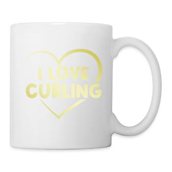 I love curling heart - Mug - white - Right