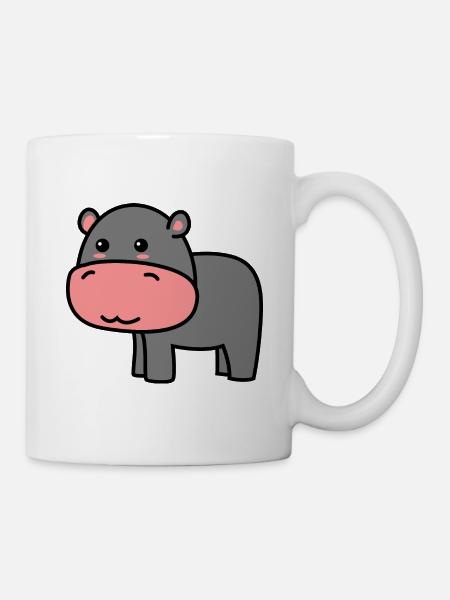 Nilpferd Comic Tier - Tasse - Weiß