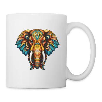 Elefant Portrait - Tasse - Weiß - Rechts
