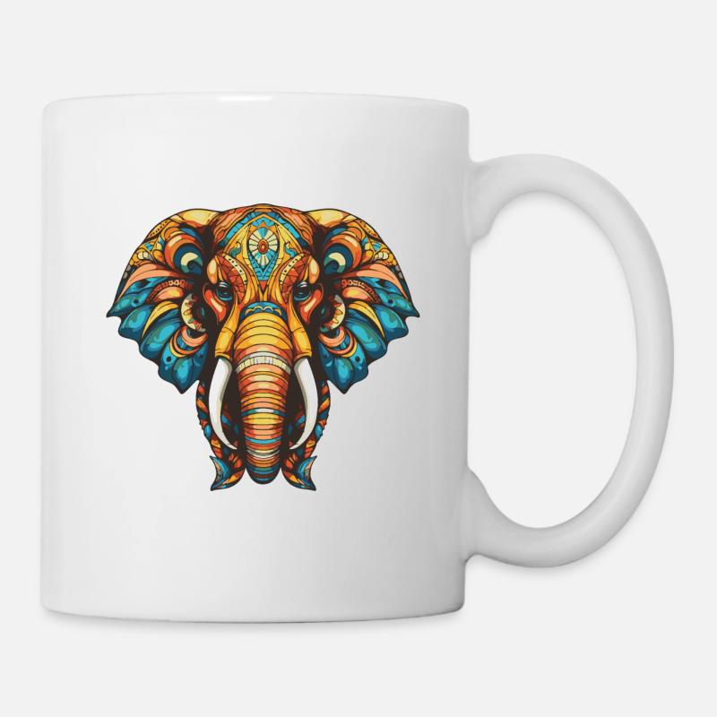 Elefant Portrait - Tasse - Weiß