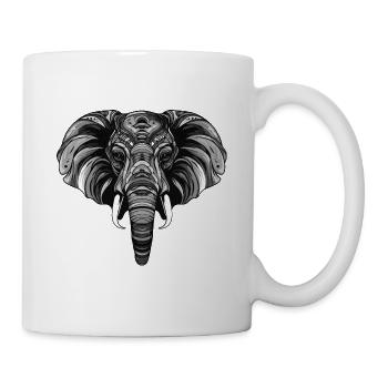 Elefant Portrait - Tasse - Weiß - Rechts