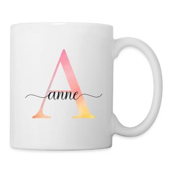 A | Monogram | Name | Anne |Watercolor - Mug - white - Right