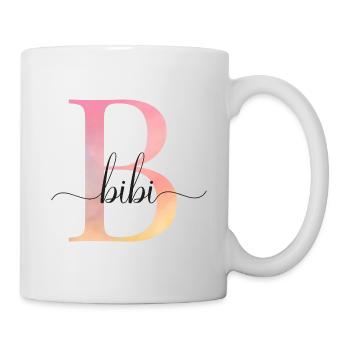 B | Monogramme | Nom | Bibi |Aquarelle - Mug blanc - blanc - Droite