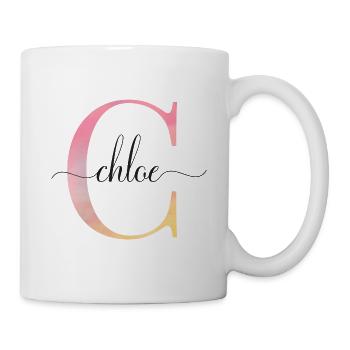 C | Monogram | Name | Chloe |Watercolor - Mug - white - Right
