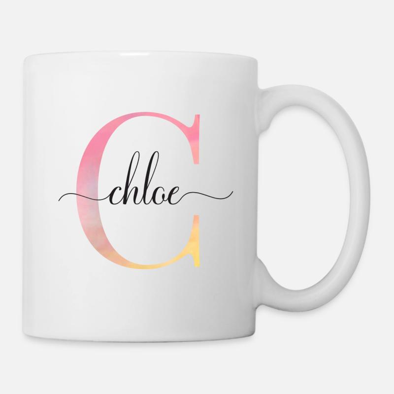 C | Monogramm | Name | Chloe |Watercolor - Tasse - Weiß