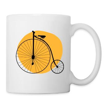 Bicycle penny-farthing oldschool vintage - Mug - white - Right