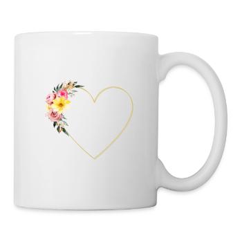 Customizable heart flowers, colorful - Mug - white - Right