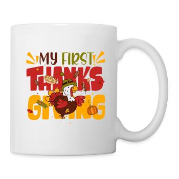 Mon premier jour de Thanksgiving, drôle de dinde - Mug blanc - blanc - Droite