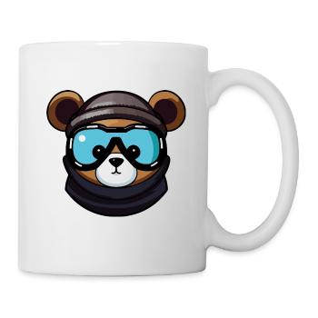 Bear Snowboard Ski Goggles Comic - Mug blanc - blanc - Droite