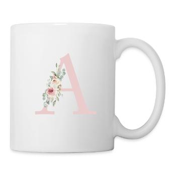 A| Monogram | Eucalyptus Pastel Flower Blue - Mug - white - Right
