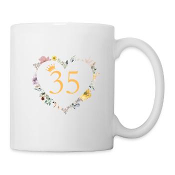 Number 35, Heart Flowers, Personalizable - Mug - white - Right