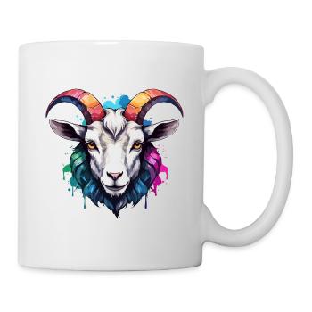 Ziegenhorn Cooles buntes niedliches Neon-Aquarell - Tasse - Weiß - Rechts
