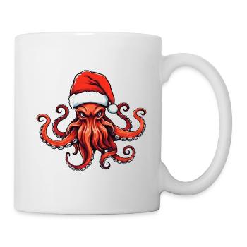 Oktopus Krake Weihnachten Portät - Tasse - Weiß - Rechts