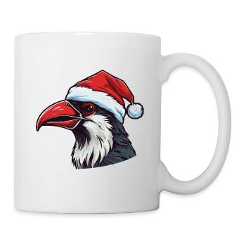 Krähe Rabe Weihnachten Tier Porträt Xmas - Tasse - Weiß - Rechts