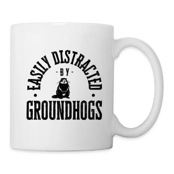 Facilement distrait par les marmottes - Mug blanc - blanc - Droite