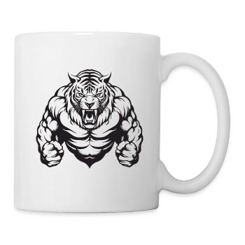 Tiger Gym Bodybuilding Muskeln - Tasse - Weiß - Rechts