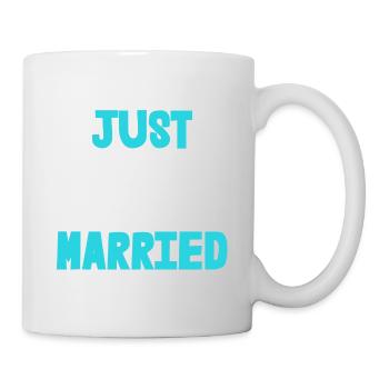 ICH HABE GERADE GEHEIRATET. Junggesellinnenabschied. VALENTINSTAG. PAAR. HERZ - Tasse - Weiß - Rechts