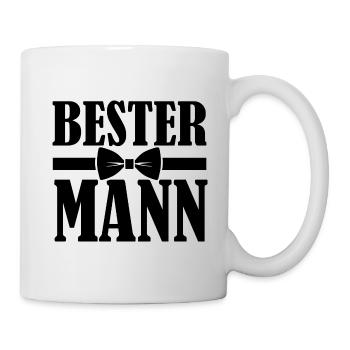 Bester Mann, JGA, Stag Shirt, black - Tasse - Weiß - Rechts
