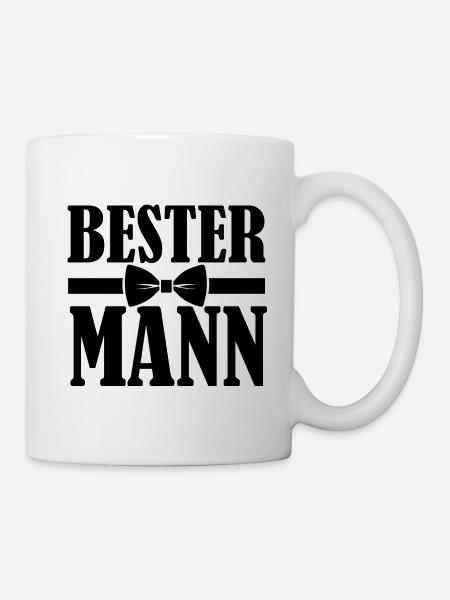 Bester Mann, JGA, Stag Shirt, black - Tasse - Weiß