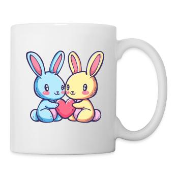 Lapin Bande Dessinée Couple Amour - Mug blanc - blanc - Droite