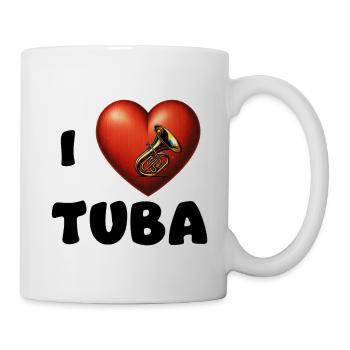 I love Tuba - Tasse - Weiß - Rechts